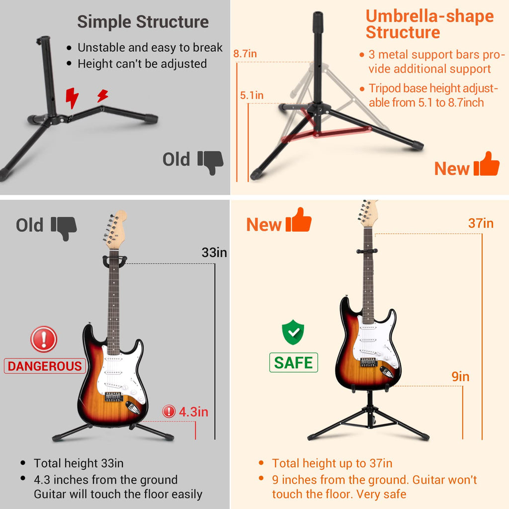 Height Adjustable Guitar Stand with Padded Foam D50436