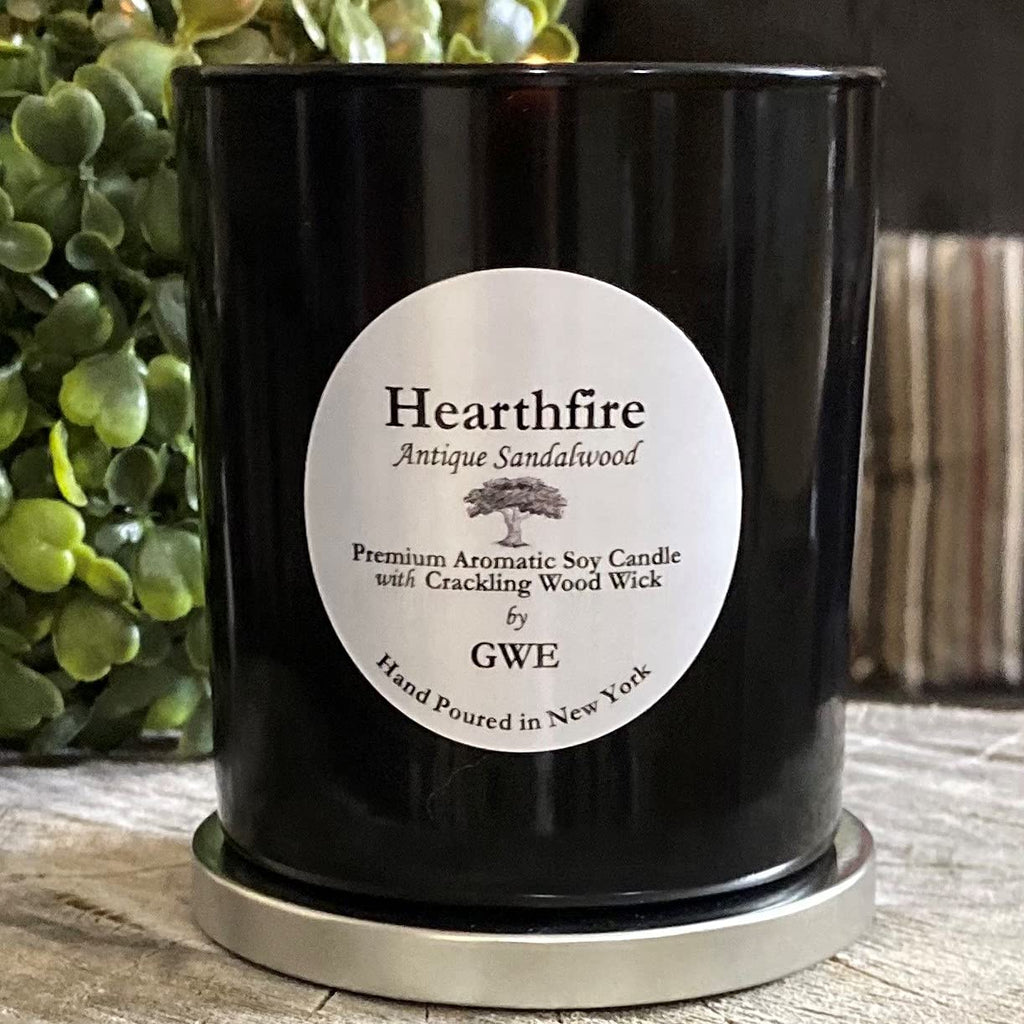 Sandalwood Scented Soy Candle with Wood Wick B61099
