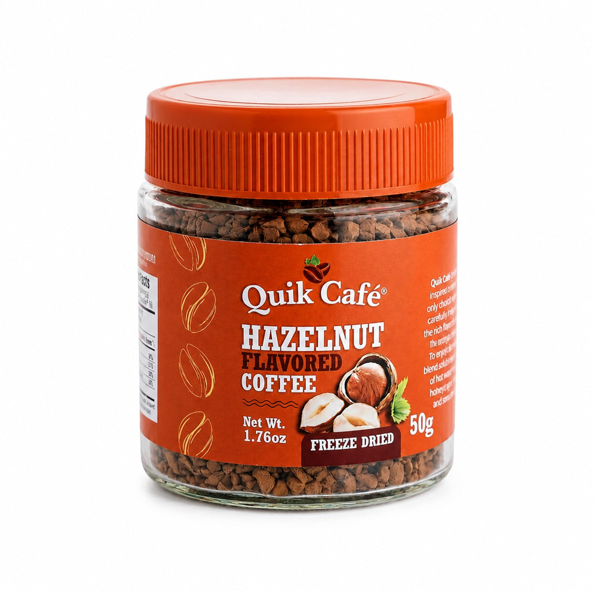 Hazelnut Freeze Dried Instant Coffee 1.76 oz F9089