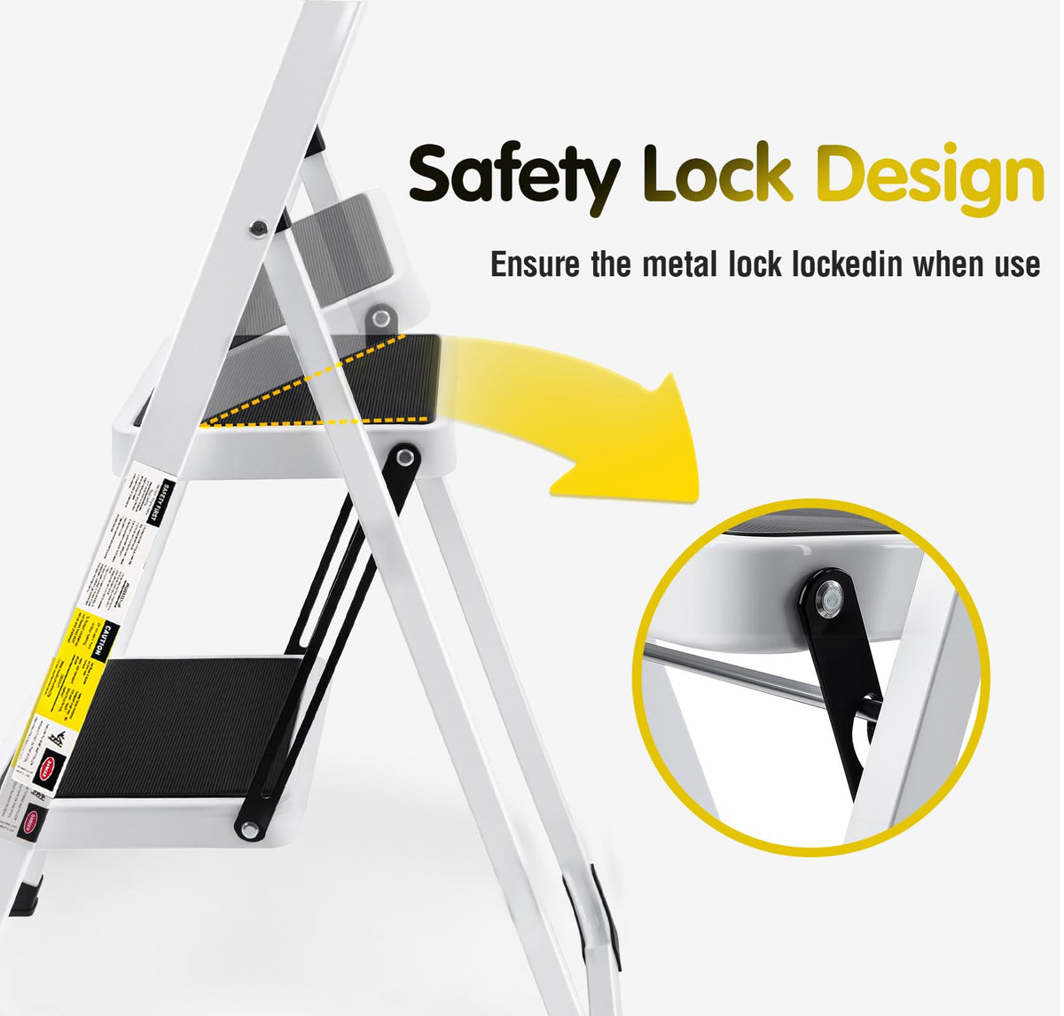 2 Step Folding Stool with Anti-Slip Pedal S52332