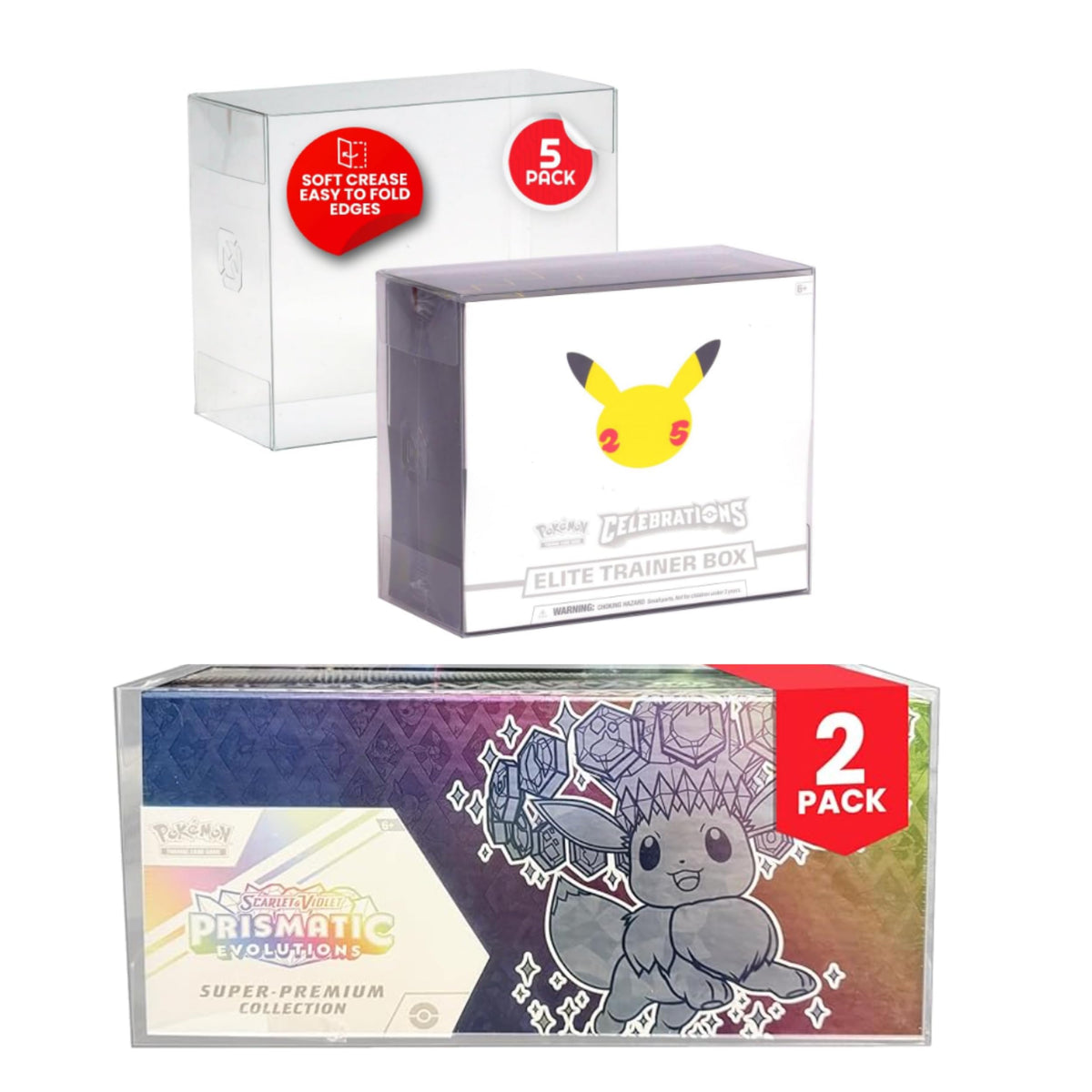 Clear PET Display Case 5-Pack + 2-Pack K8928