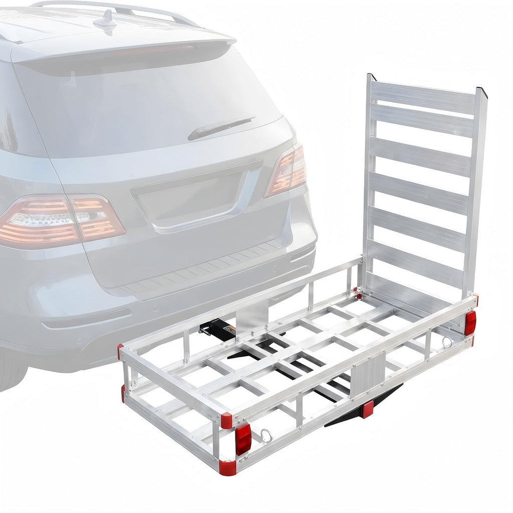 Aluminum Hitch Cargo Carrier with Folding Ramp W84181