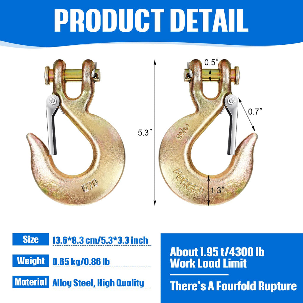 3/8 Clevis Slip Hook with Safety Latch J680