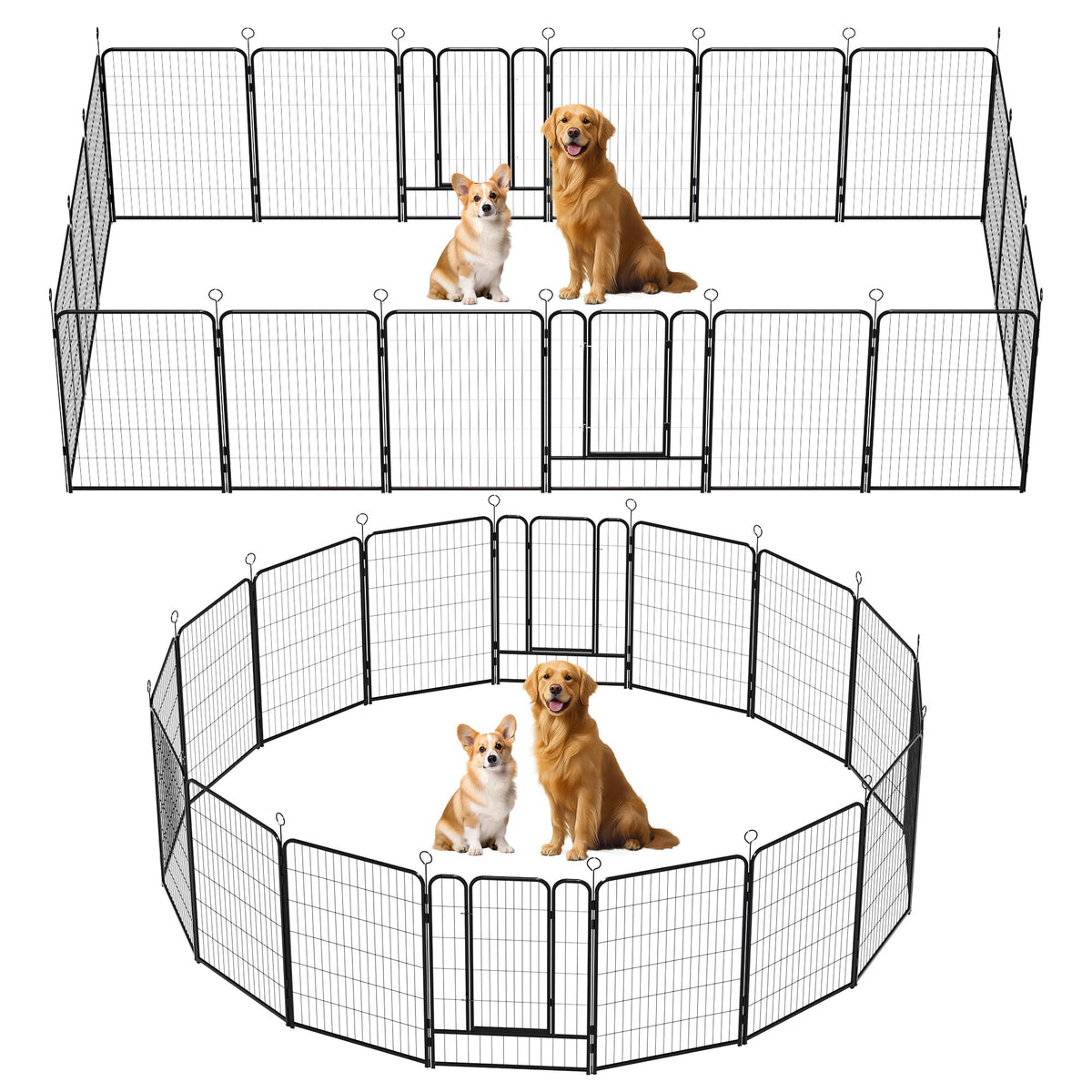 Heavy-Duty Iron Exercise-Pen System Portable Yard Camping Kennel Alternative W283