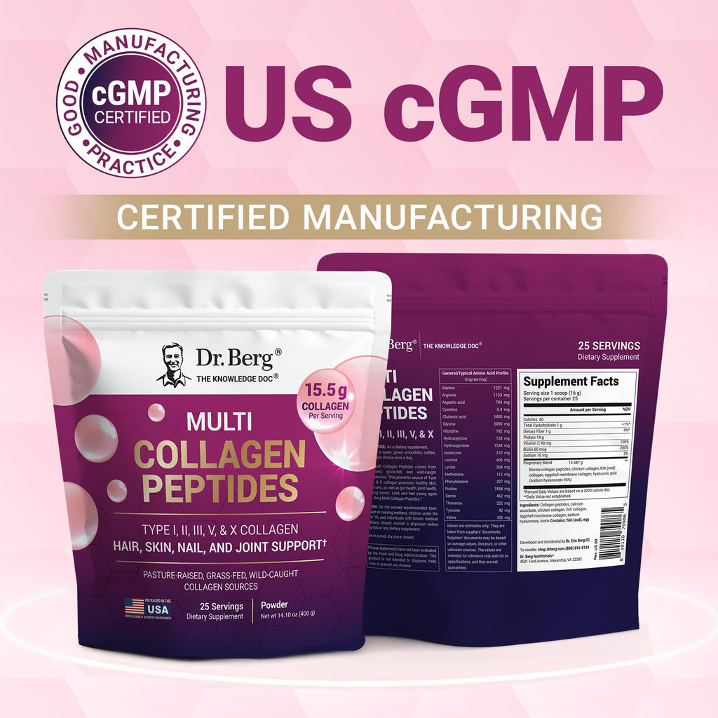 Unflavored Multi Collagen Peptides Powder 25 Servings O711