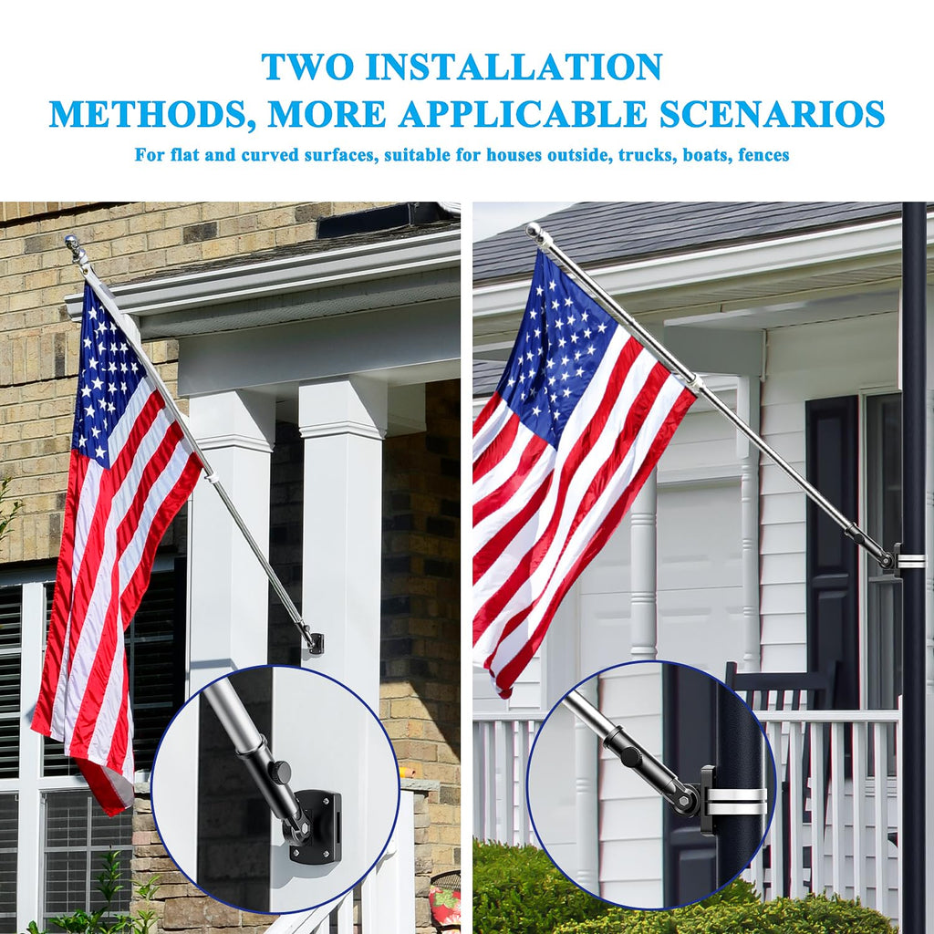 Adjustable Heavy Duty Aluminum Flag Pole Holder J313533