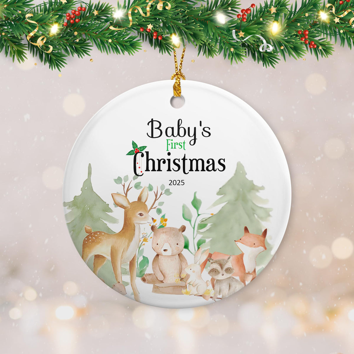 Baby's First Christmas Ornament 2025 Ceramic Decoration X65176