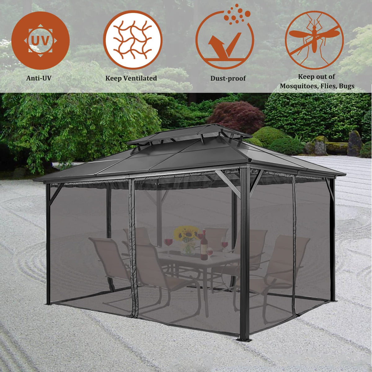 10x12 FT Black Mosquito Netting E1300