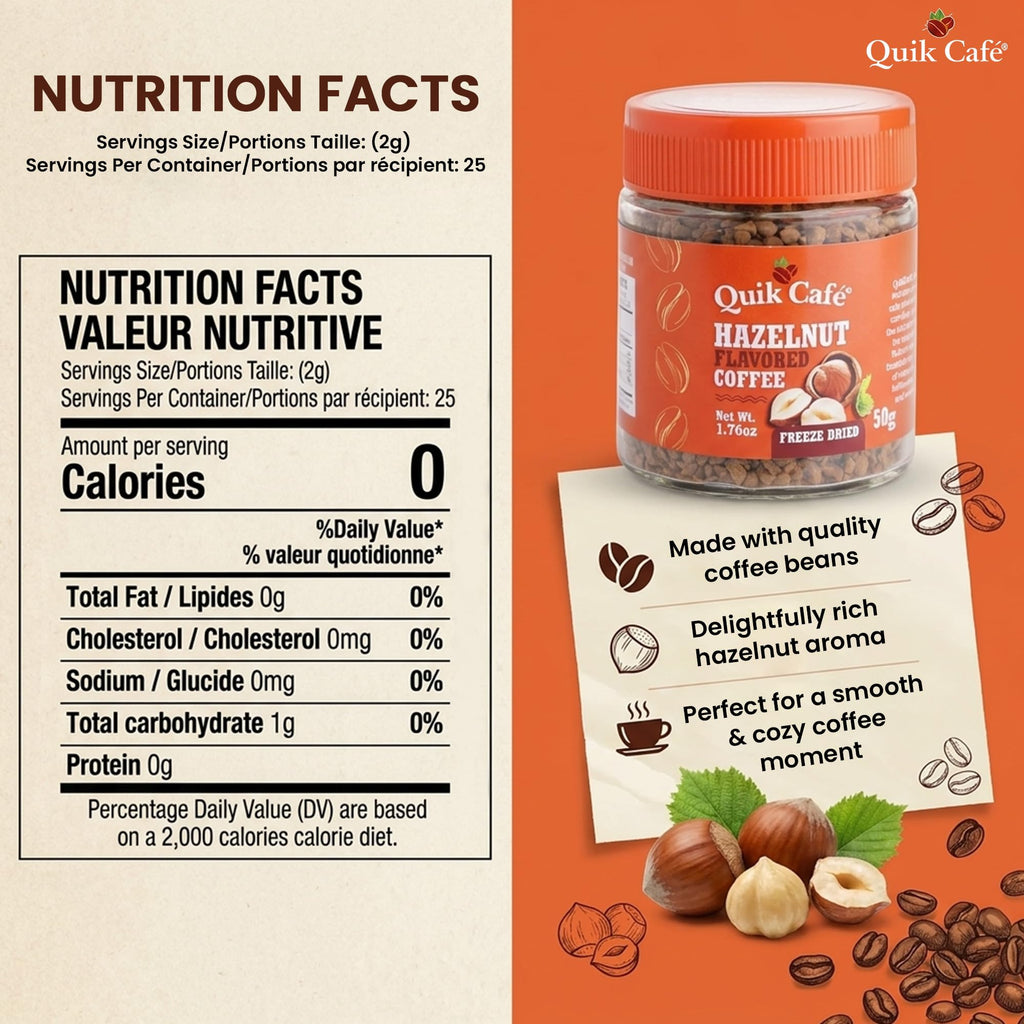 Hazelnut Freeze Dried Instant Coffee 1.76 oz F9089