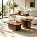 Nesting Coffee Tables Set of 2 Wood Square T18064
