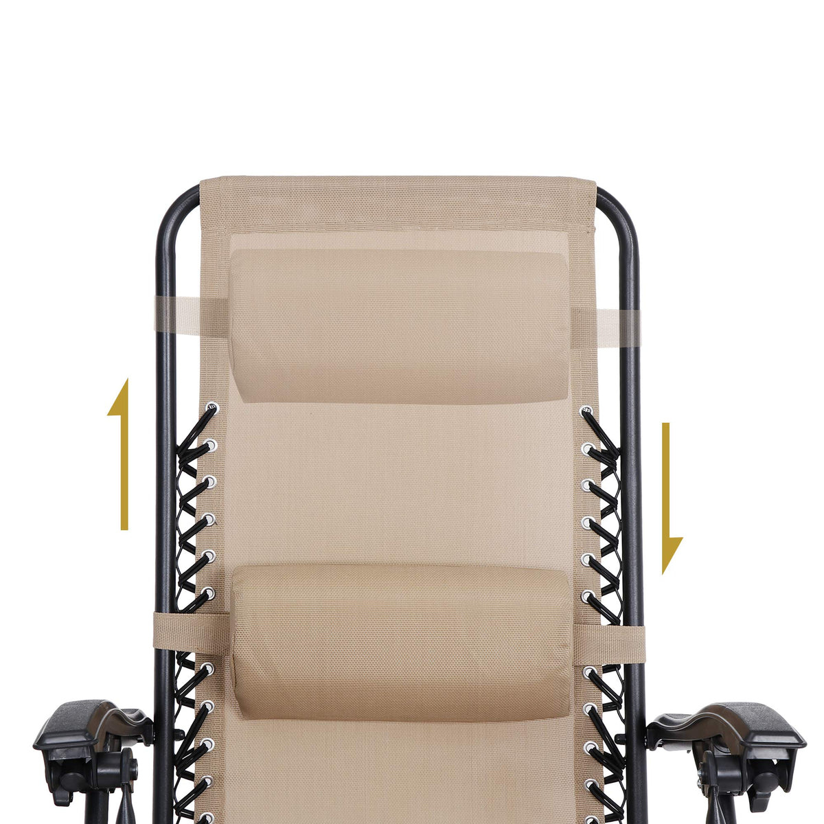 Zero Gravity Chair Set of 2 Folding Recliner with Cup Holder Tray and Pillow S5543