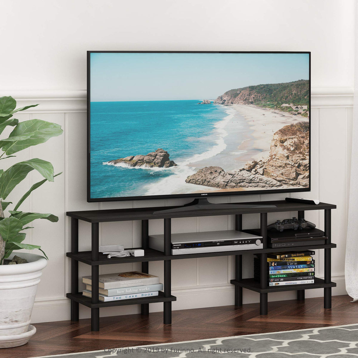 Black Espresso 3-Tier TV Stand S716