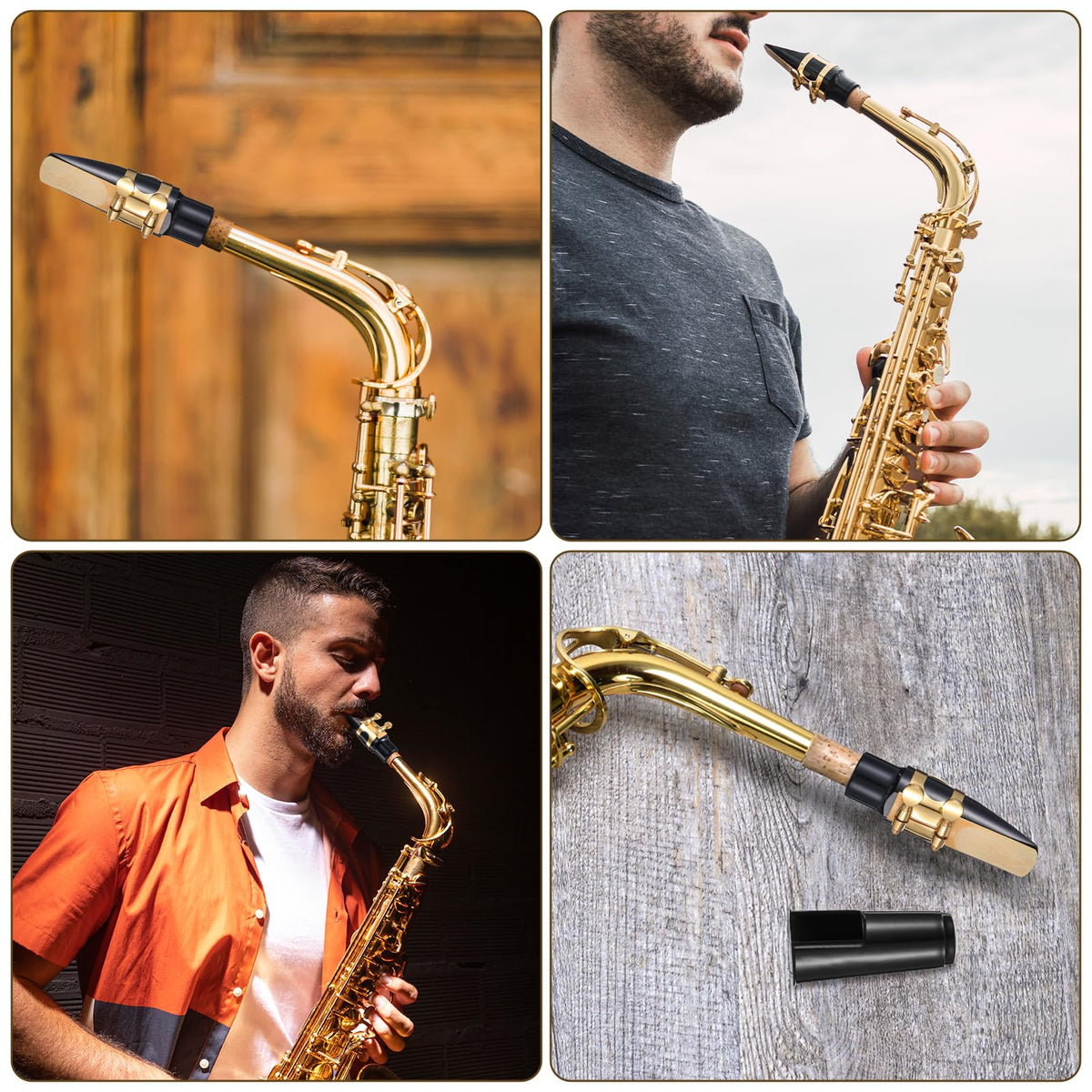 Alto Saxophone Mouthpiece Kit with Ligature, Cap, 21 Reeds, Pads and Storage Case J399847