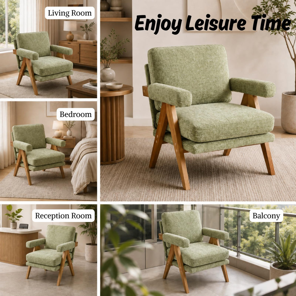 Green Mid-Century Accent Chair Set of 2 K994
