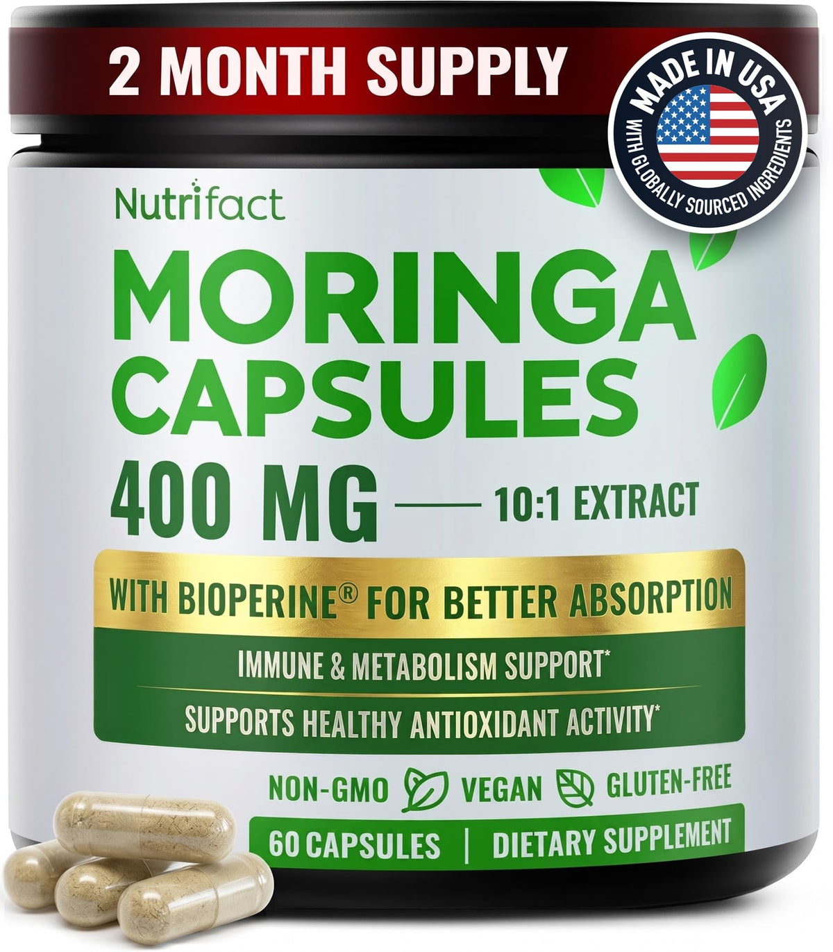 Moringa Capsules with Vitamin C, Zinc & L-Lysine K466103