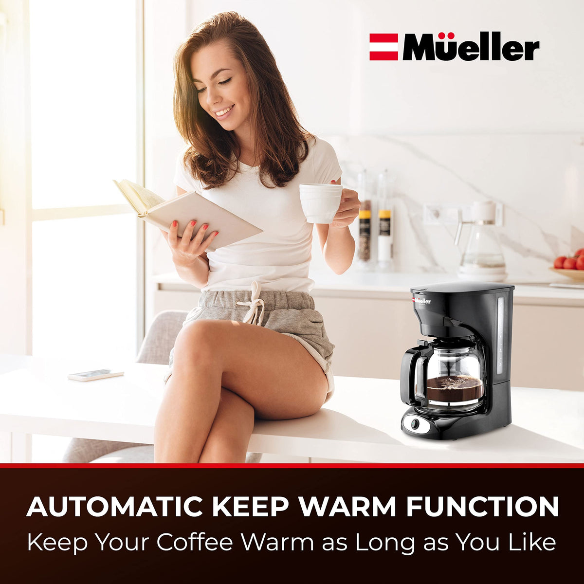 12-Cup Drip Coffee Maker with Glass Carafe V103836