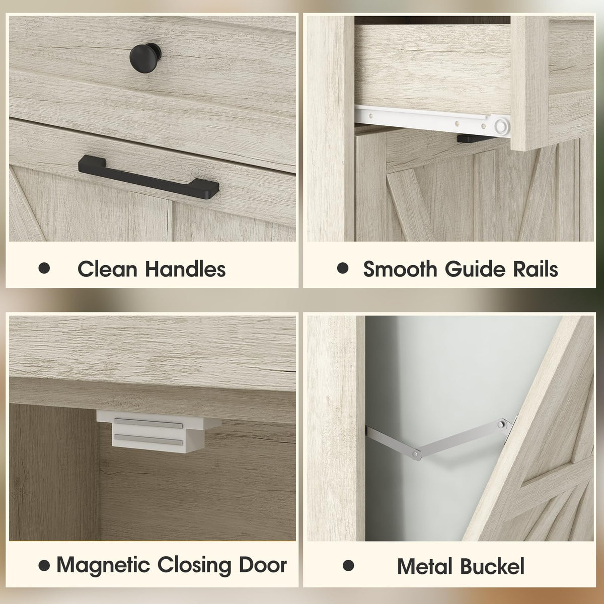 Double Tilt Out Trash Bin Holder Walnut White Wooden 10 Gallon Z766
