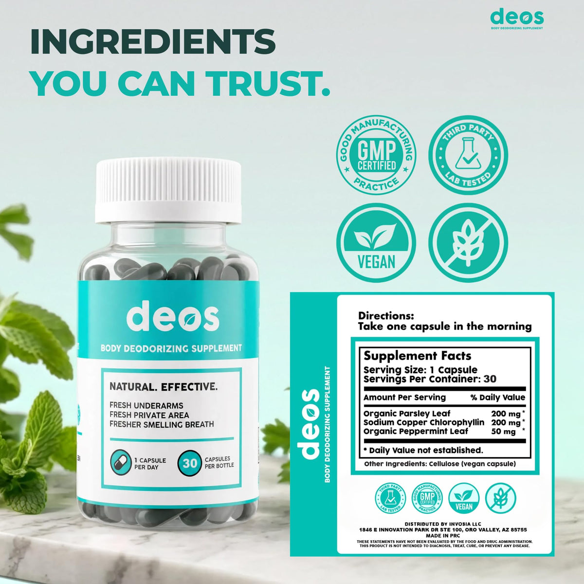 Internal Deodorant Supplement Capsules 30 Pcs T856