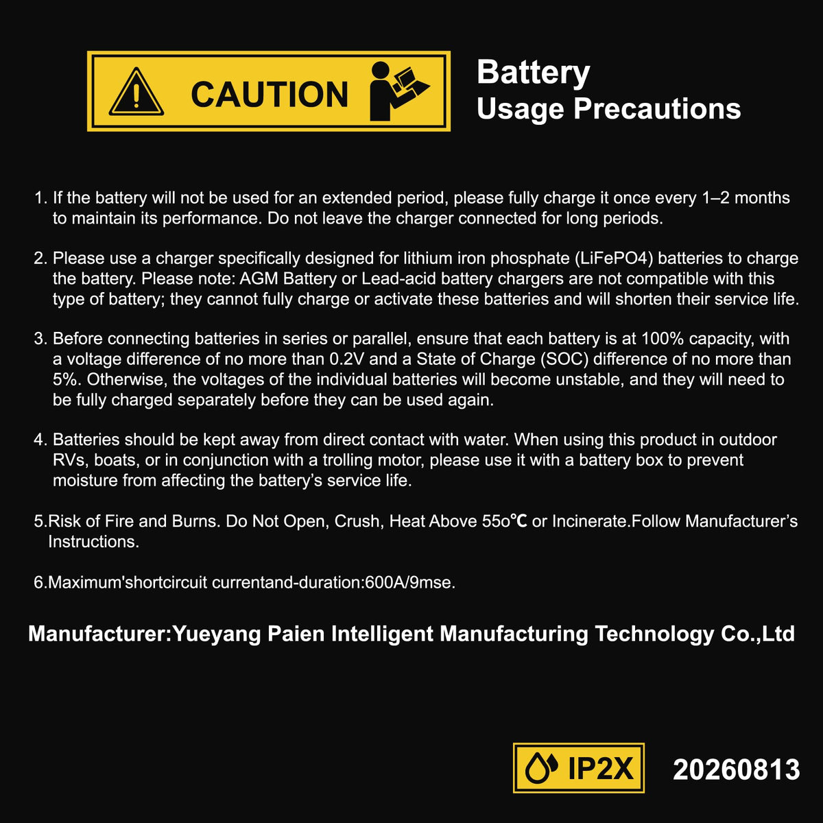 12V 100Ah LiFePO4 Lithium Battery 2-Pack R1006