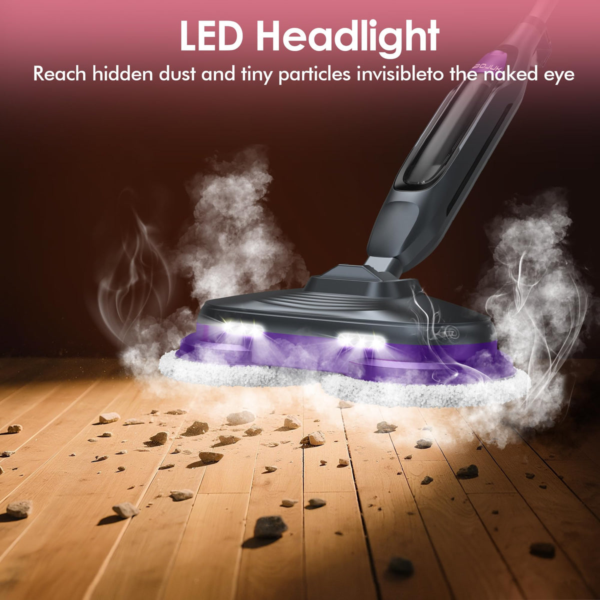Rotating Scrub & Steam Mop with 6 Scrub Pads S108406