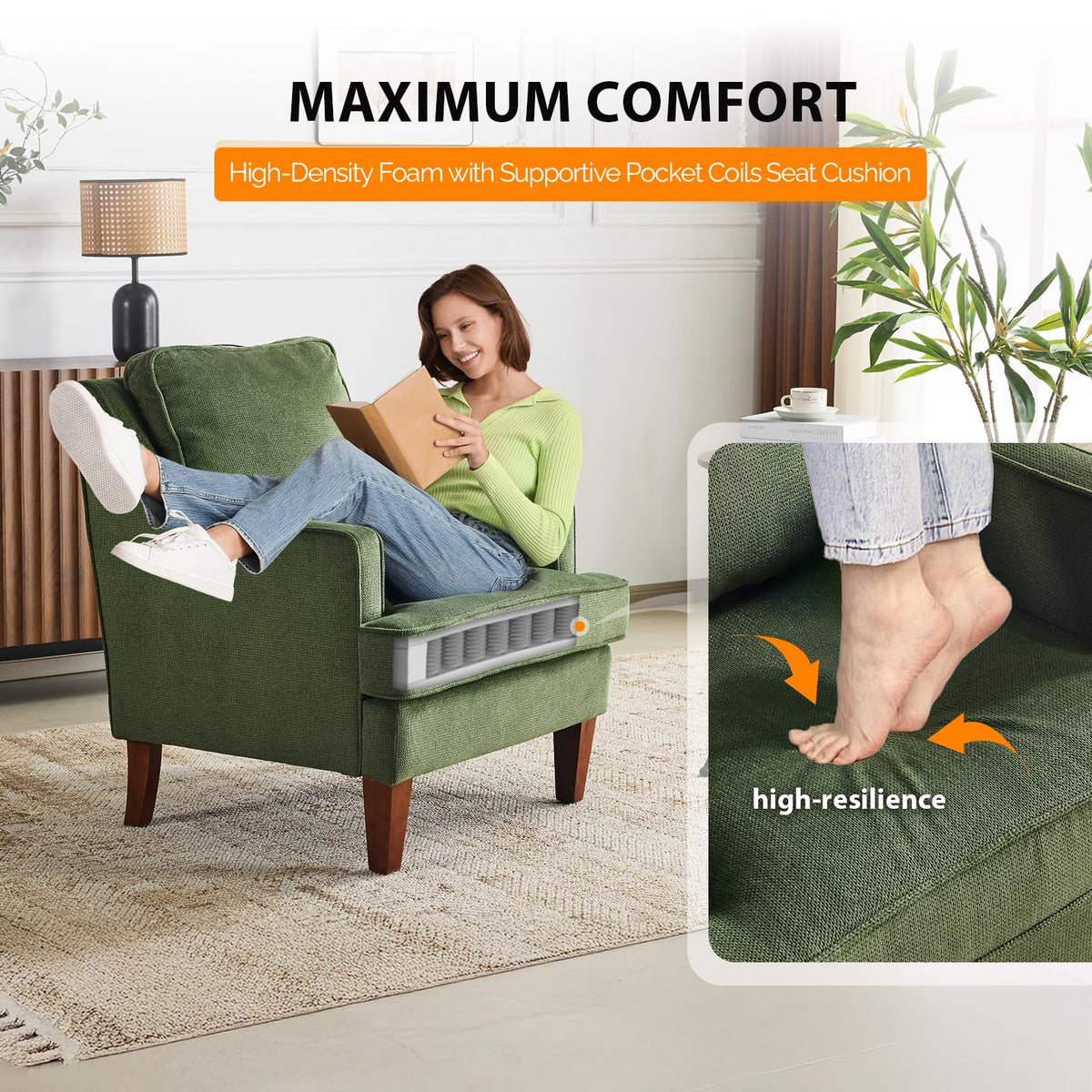 High Back Accent Chairs Set of 2 E452320