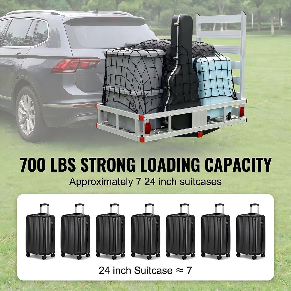 Aluminum Hitch Cargo Carrier with Folding Ramp W84181