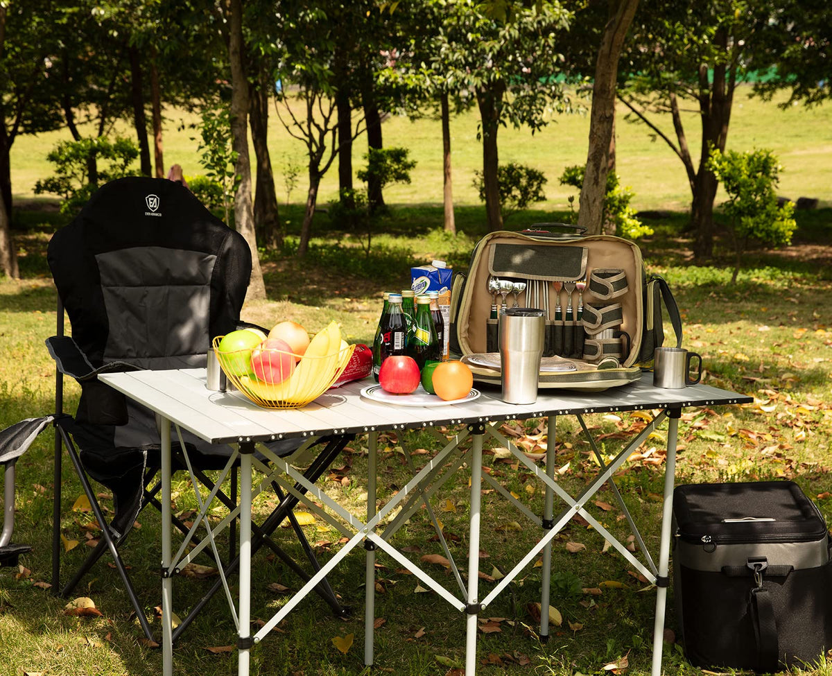 Lightweight Portable Aluminum Camping Table with Carry Bag S57360