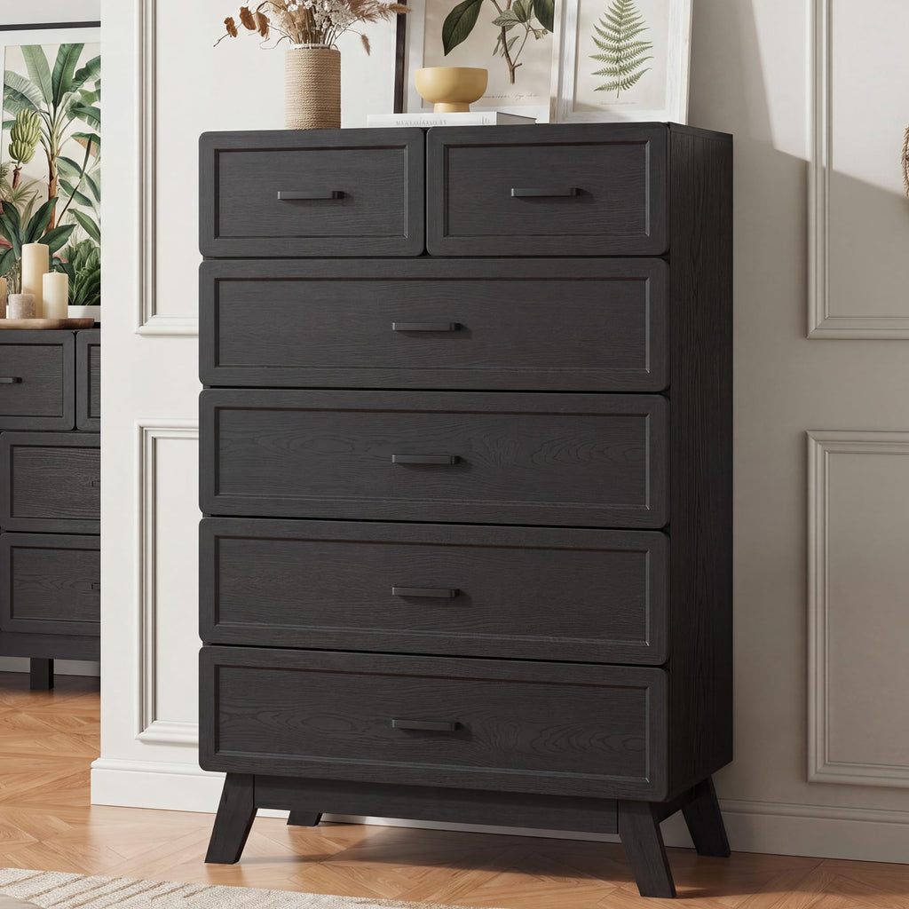 Black 6 Drawer Dresser N2973