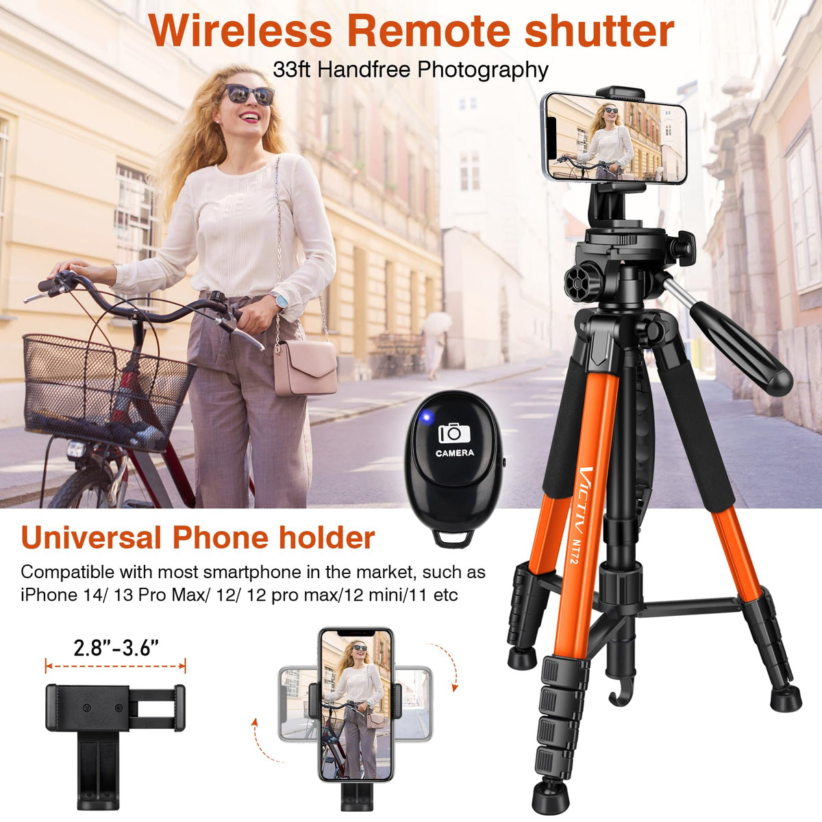 72" Camera Tripod & Monopod with Remote I474
