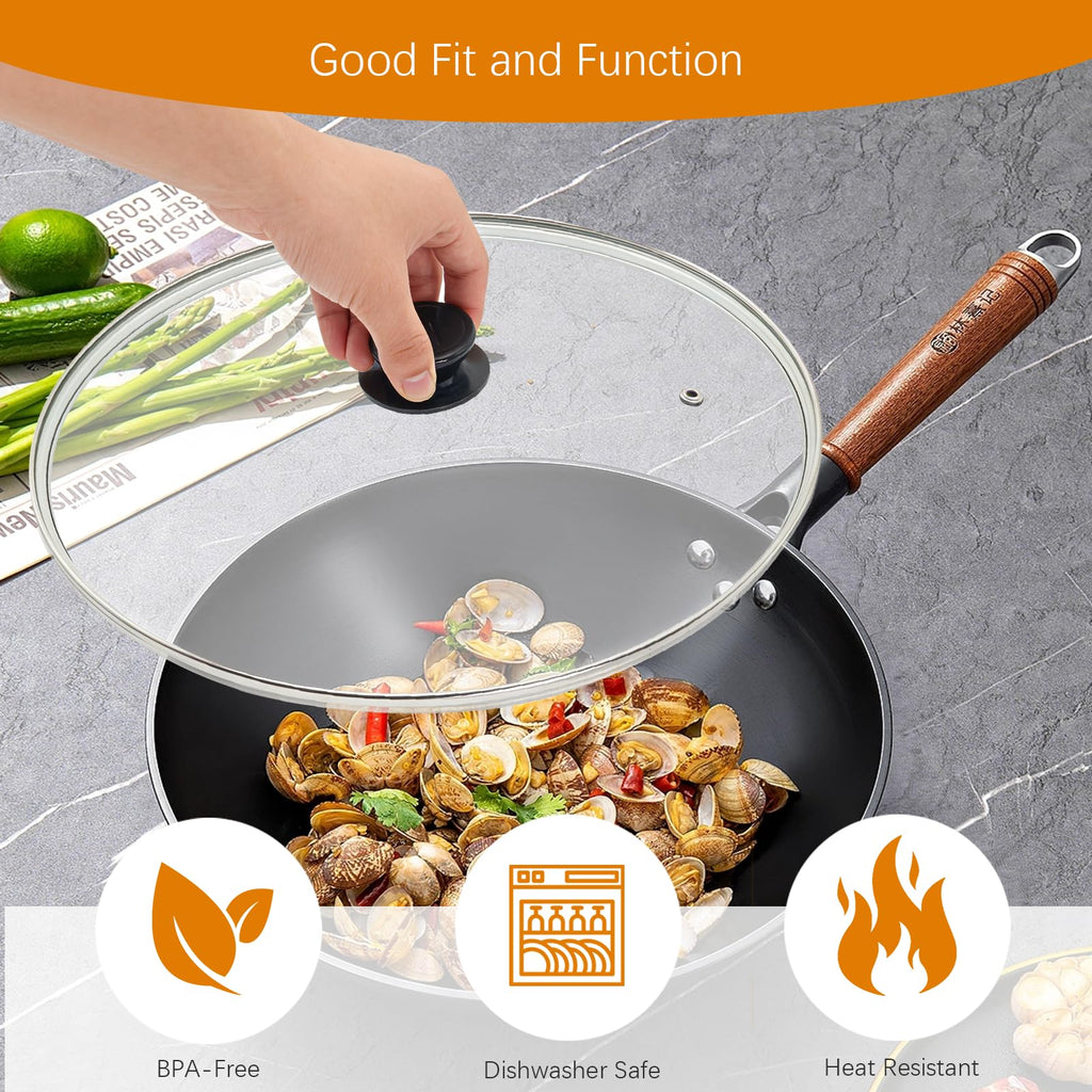 13 Inch Clear Tempered Glass Pan Lid Y4326