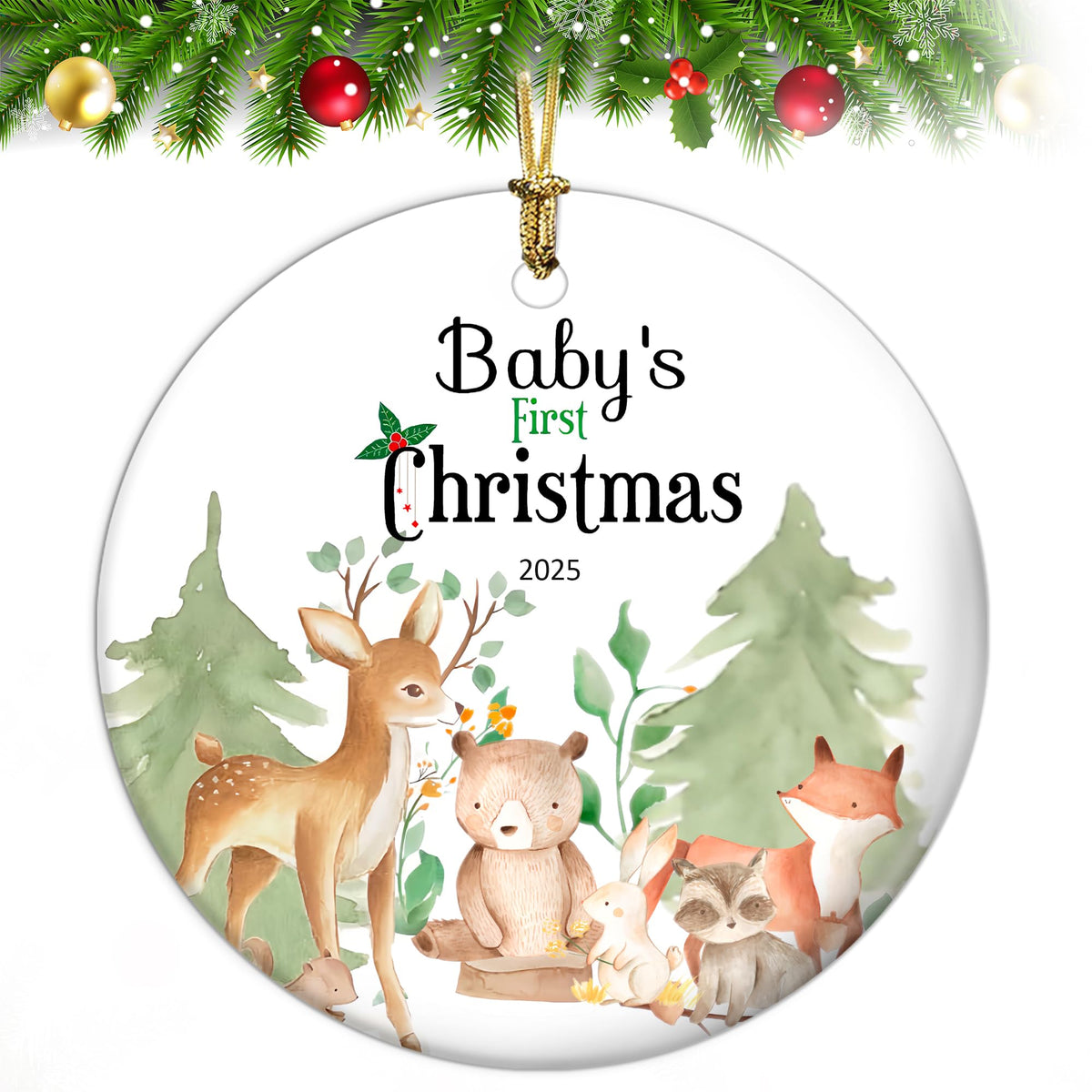 Baby's First Christmas Ornament 2025 Ceramic Decoration X65176