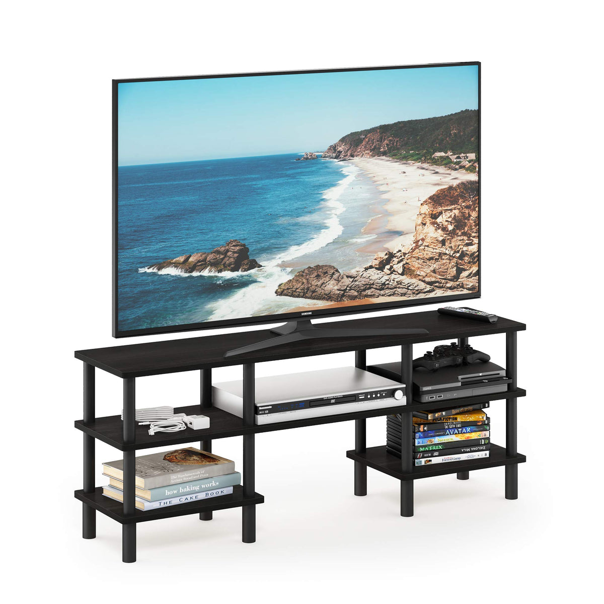 Black Espresso 3-Tier TV Stand S716