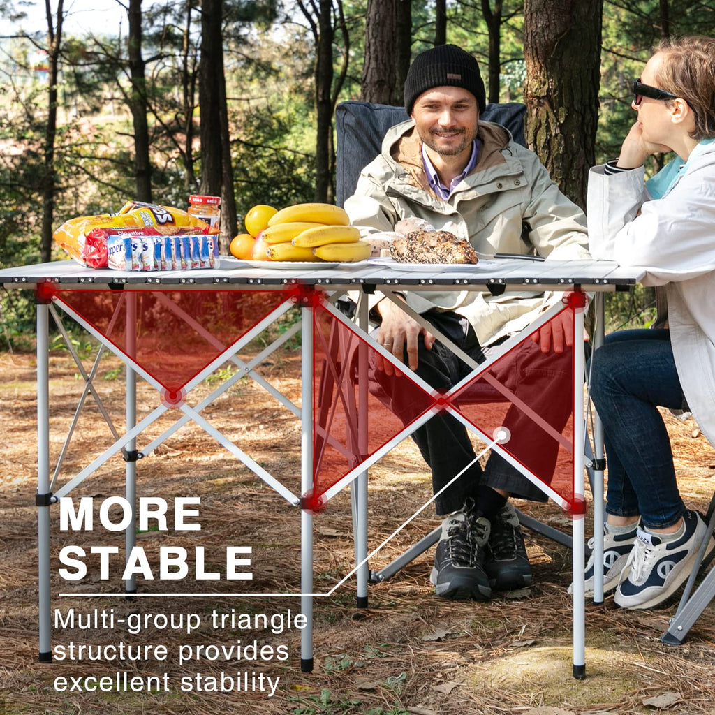Lightweight Portable Aluminum Camping Table with Carry Bag S57360