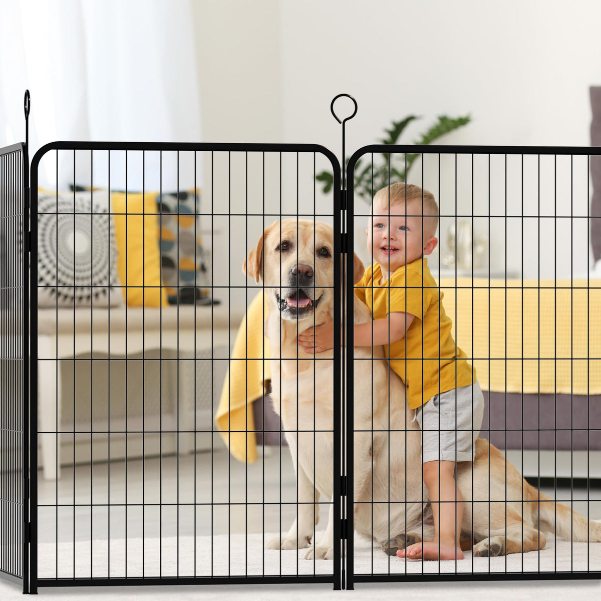Heavy-Duty Iron Exercise-Pen System Portable Yard Camping Kennel Alternative W283