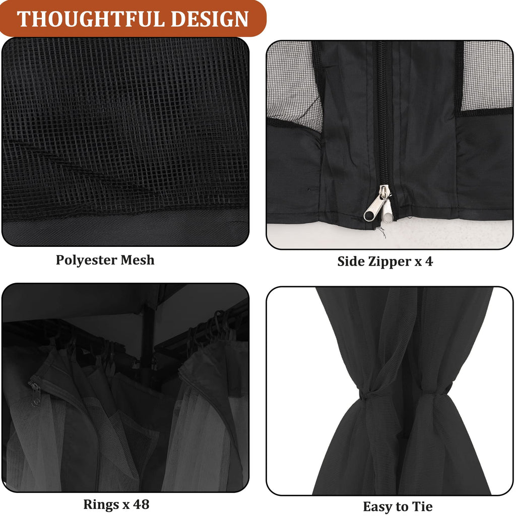 10x12 FT Black Mosquito Netting E1300