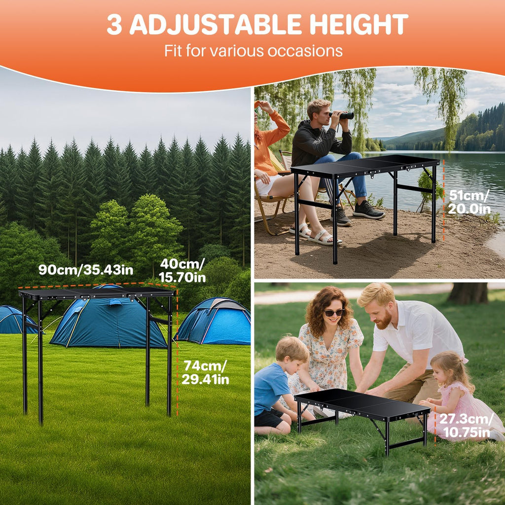 Aluminum Folding Camping Table 3 Height Adjustable N761979