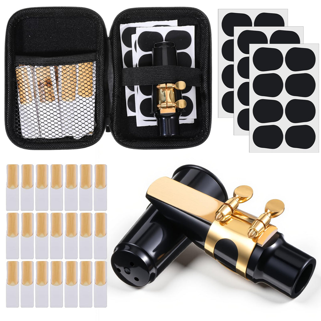 Alto Saxophone Mouthpiece Kit with Ligature, Cap, 21 Reeds, Pads and Storage Case J399847