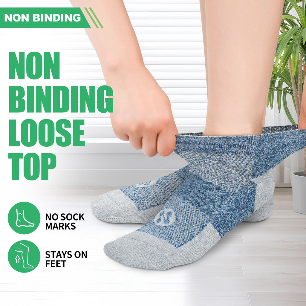 Low Cut Diabetic Socks for Men, 6 Pairs D1221
