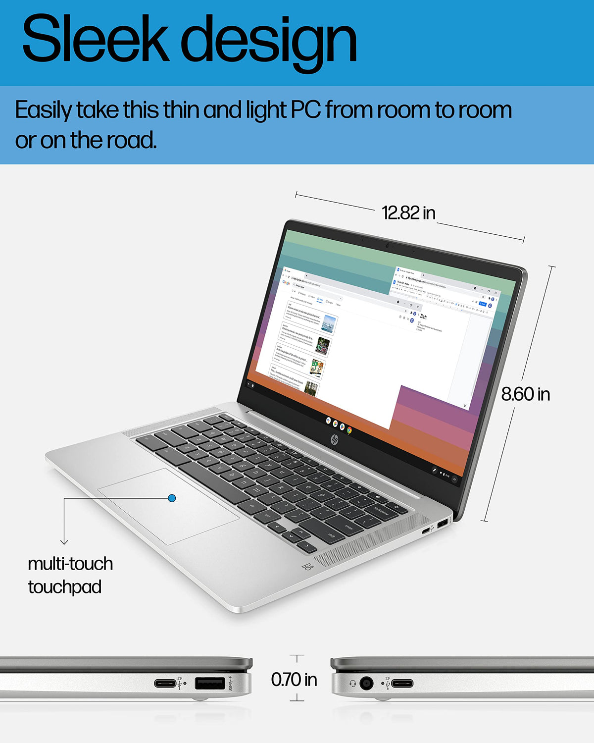 14" Chromebook, Intel Celeron N4120, 4 GB RAM, 64 GB SSD, Chrome OS T56578
