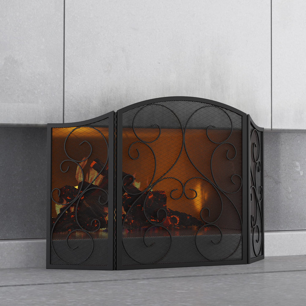 Wrought Iron Fireplace Screen 48×30 Inch R958