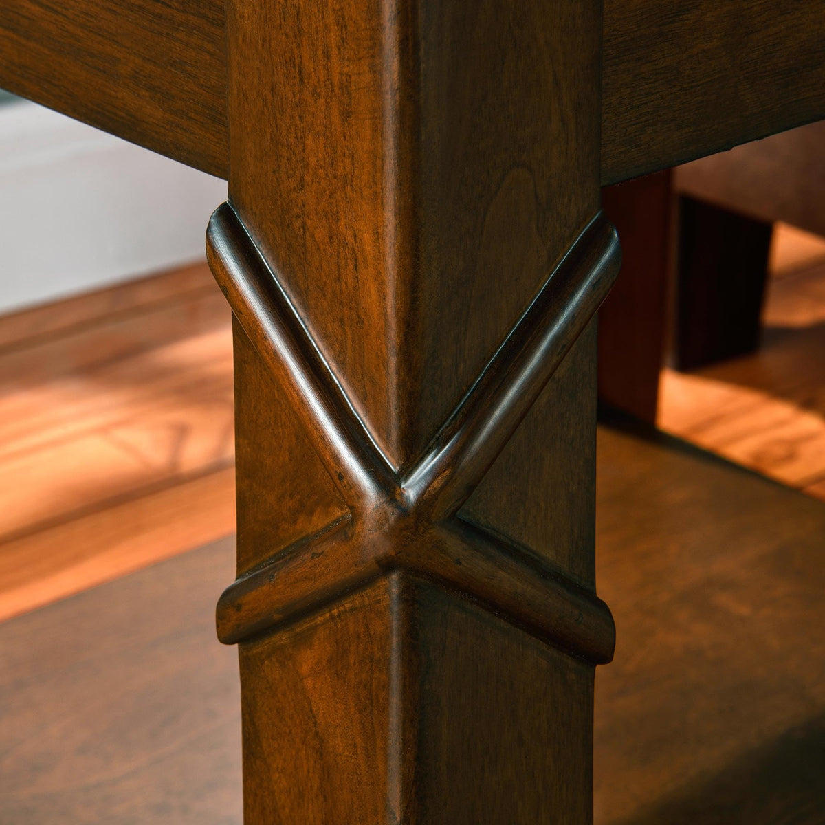 Solid Wood End Table with Storage Shelf Y27407