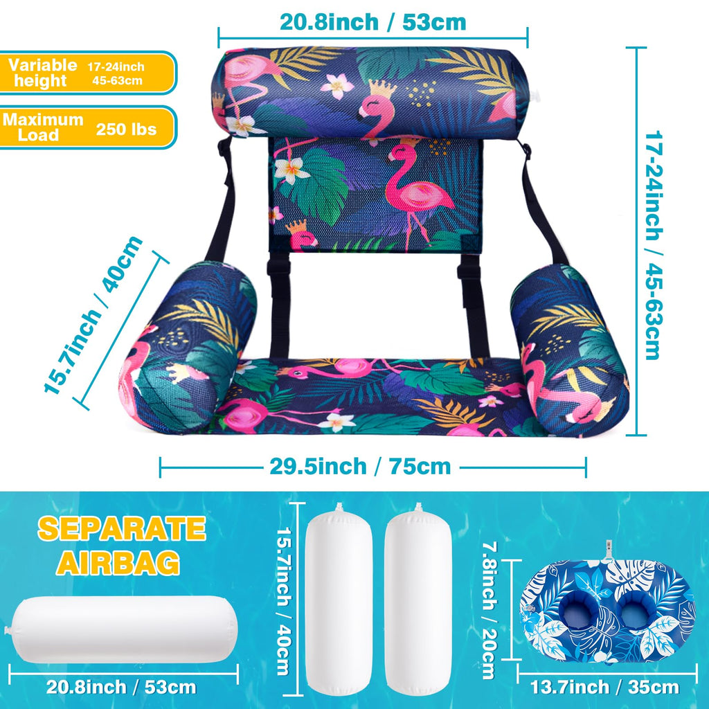 2 Pack Inflatable Pool Float Chair with Cup Holders M4239