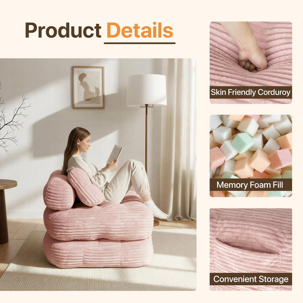 Pink Folding Sofa Bed T401