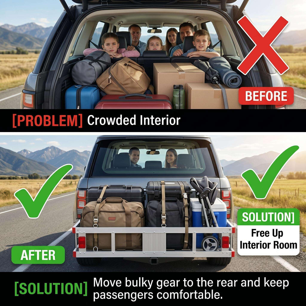 Aluminum Hitch Cargo Carrier with Folding Ramp W84181