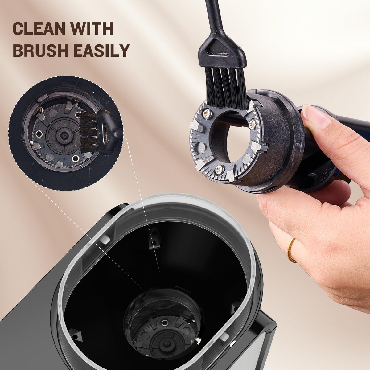 Adjustable Electric Burr Coffee Grinder with 14 Grinding Settings U98652