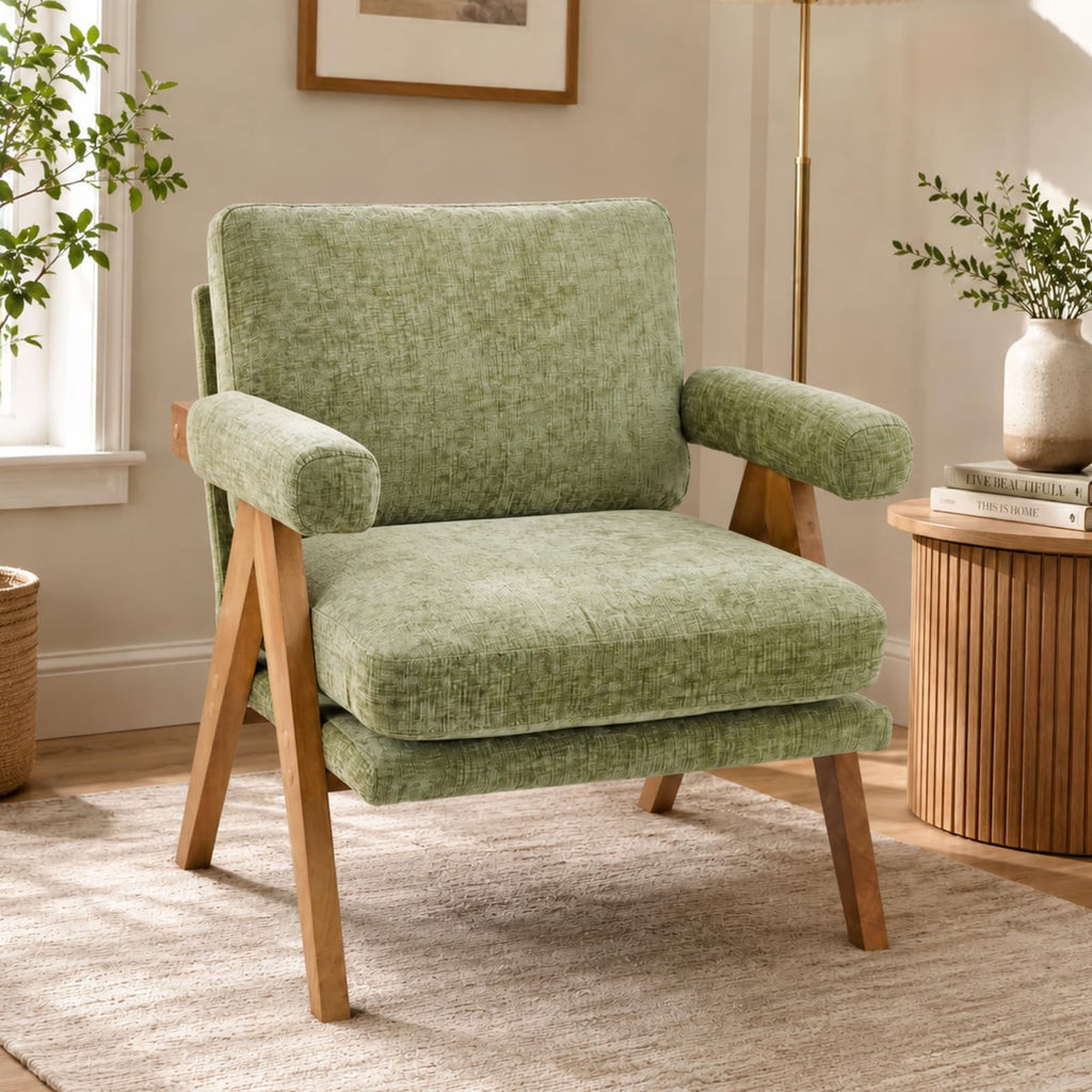 Green Mid-Century Accent Chair Set of 2 K994