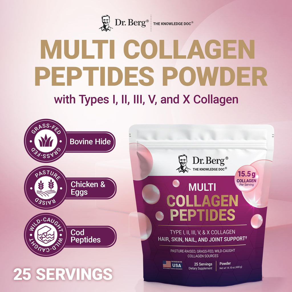 Unflavored Multi Collagen Peptides Powder 25 Servings O711