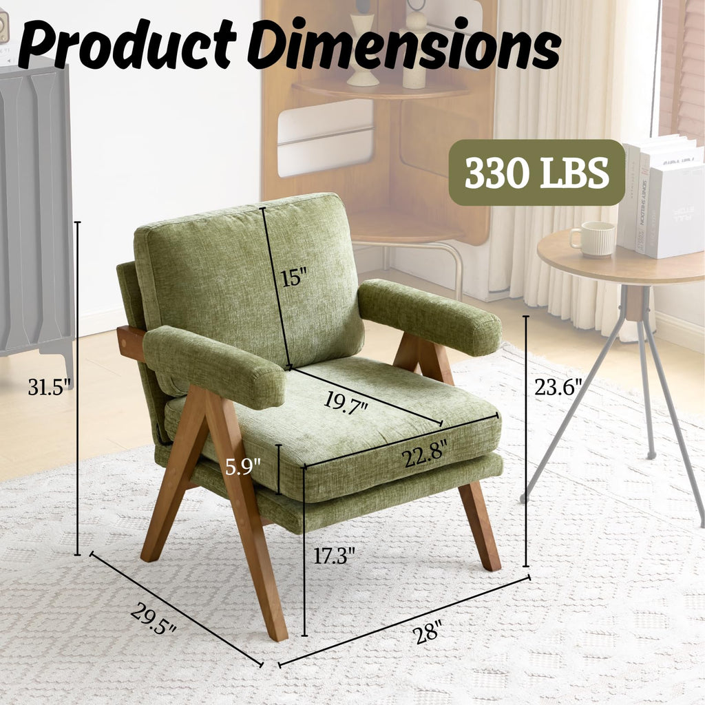 Green Mid-Century Accent Chair Set of 2 K994