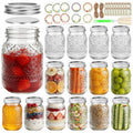 16oz Embossed Mason Jars 15-Pack with Airtight Lids D245366