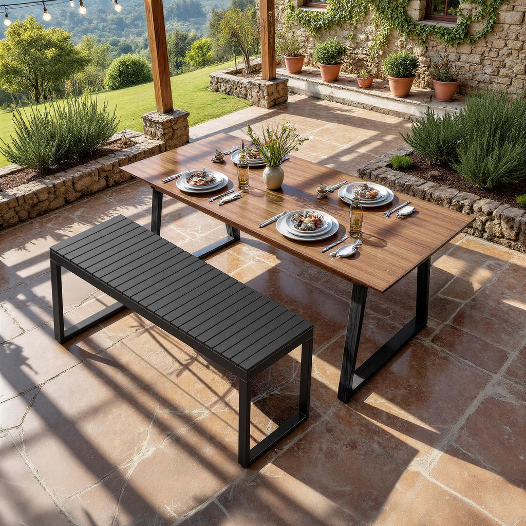 Black 2-Person Outdoor Bench A710769